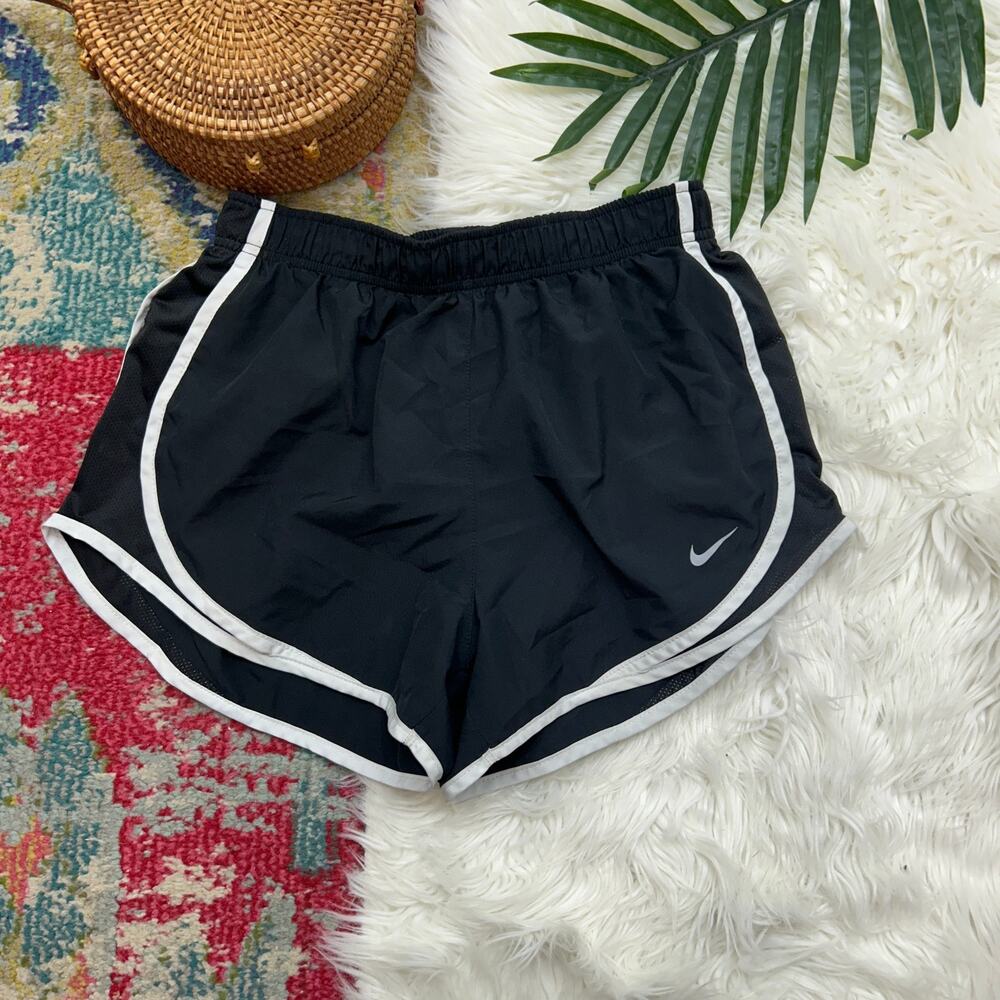 Nike Black White Running Shorts Small Lined Athletic Activewear Workout